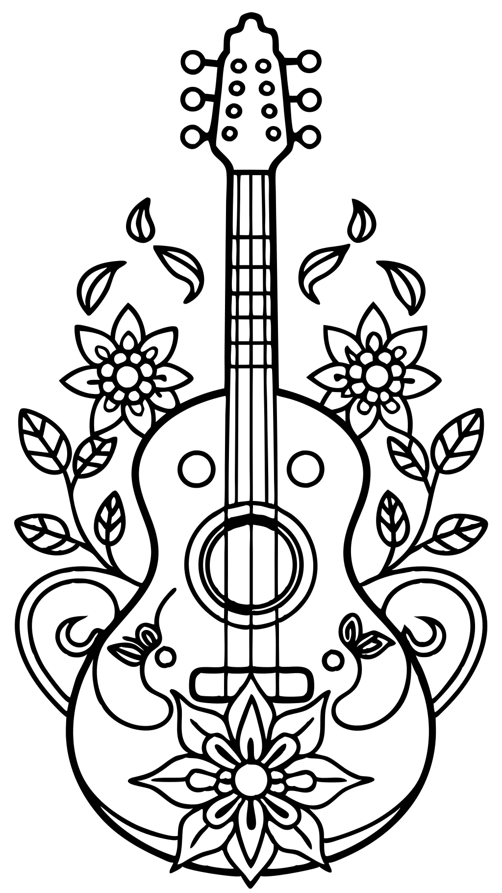 coloring page guitar